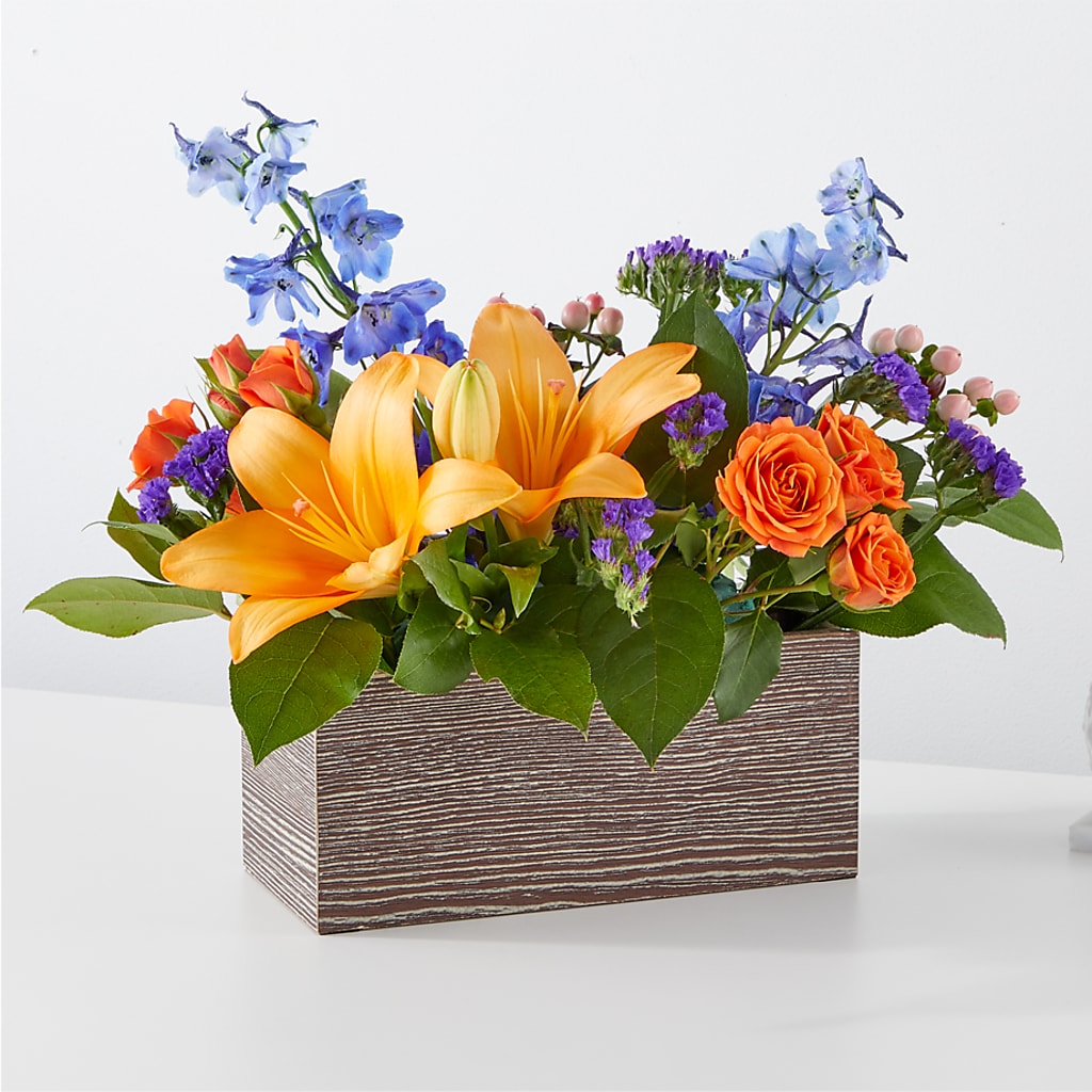 Radiant Citrus Box Bouquet – Vidor Florist, Vidor TX