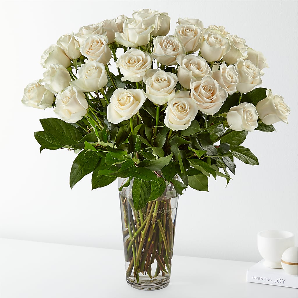 Long Stem White Rose Bouquet – Vidor Florist, Vidor TX