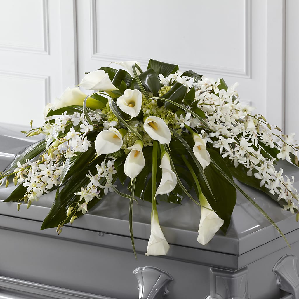 Angel Wings Casket Spray – Vidor Florist, Vidor TX
