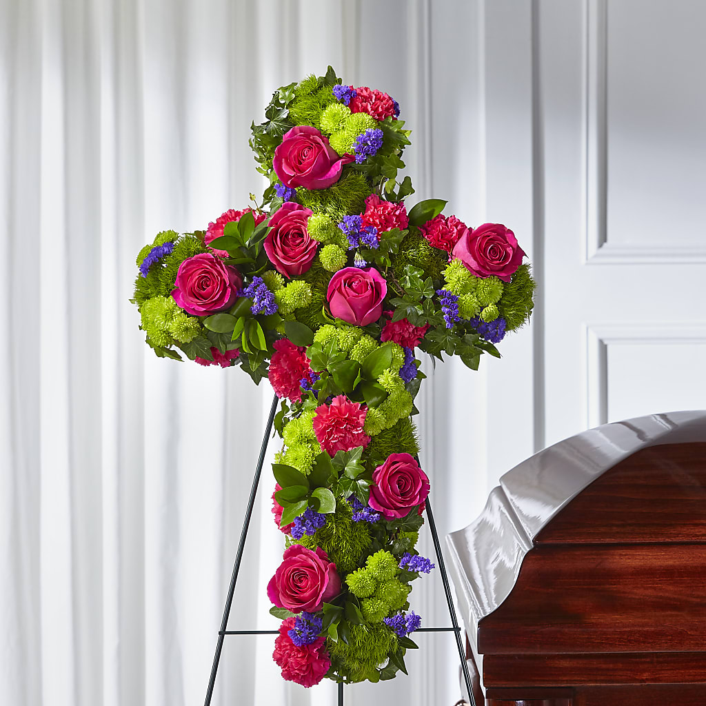 Tribute Rose Floral Cross – Vidor Florist, Vidor TX