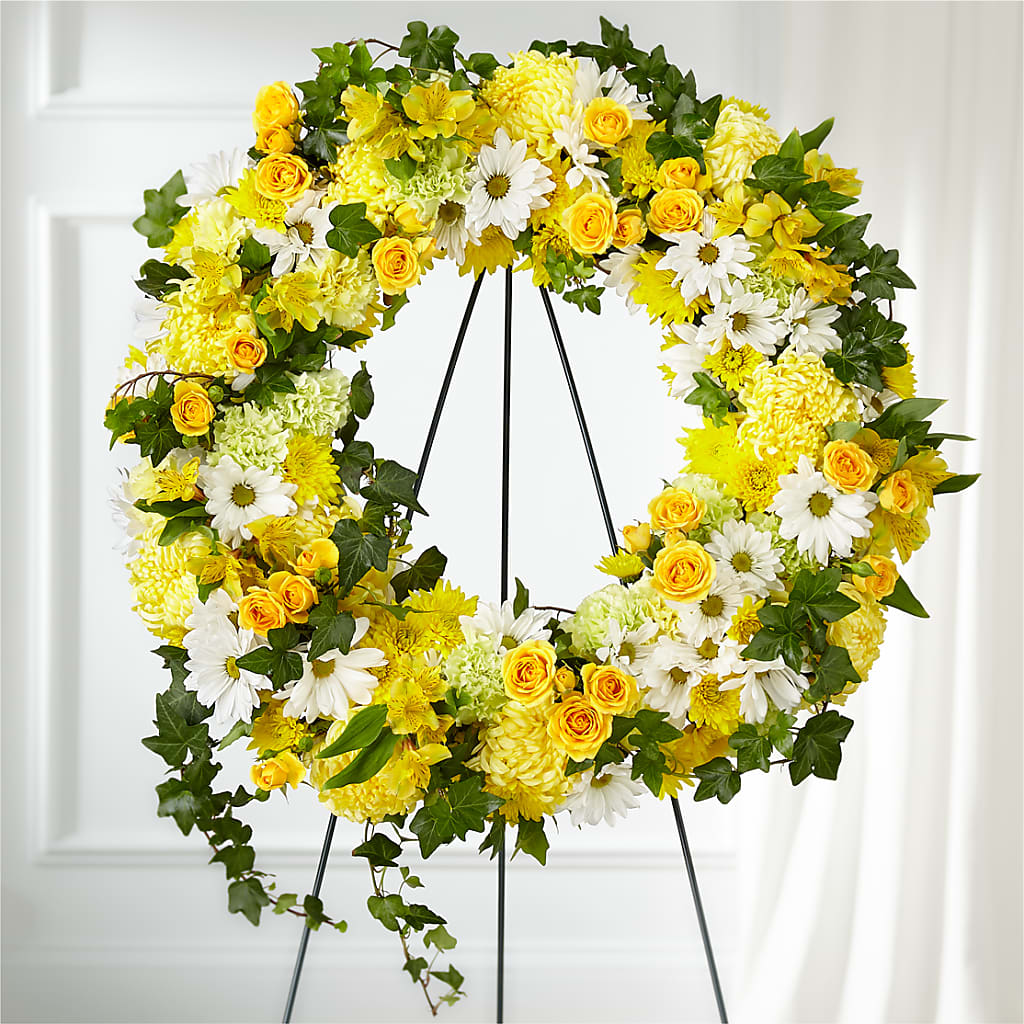 Golden Remembrance Wreath – Vidor Florist, Vidor TX