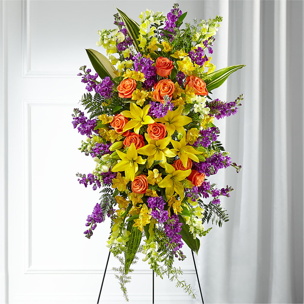 Thoughtful Prayers Standing Spray – Vidor Florist, Vidor TX