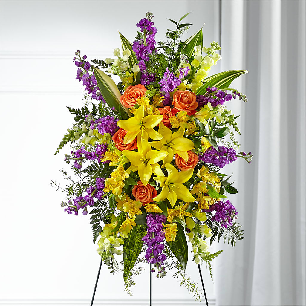 Thoughtful Prayers Standing Spray – Vidor Florist, Vidor TX