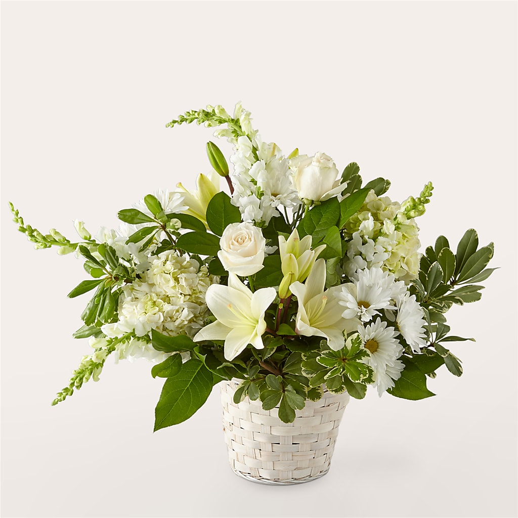 Ivory Elegance Floral Basket – Vidor Florist, Vidor TX