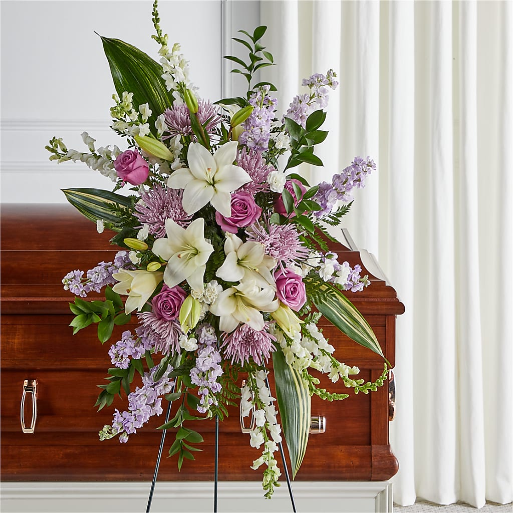 Grateful Hearts Standing Spray – Vidor Florist, Vidor TX