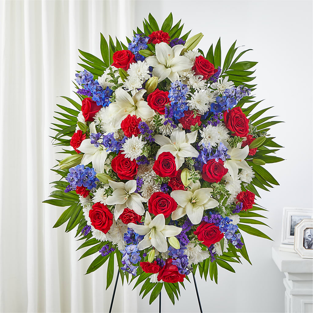 Cherished Service Standing Spray – Vidor Florist, Vidor TX