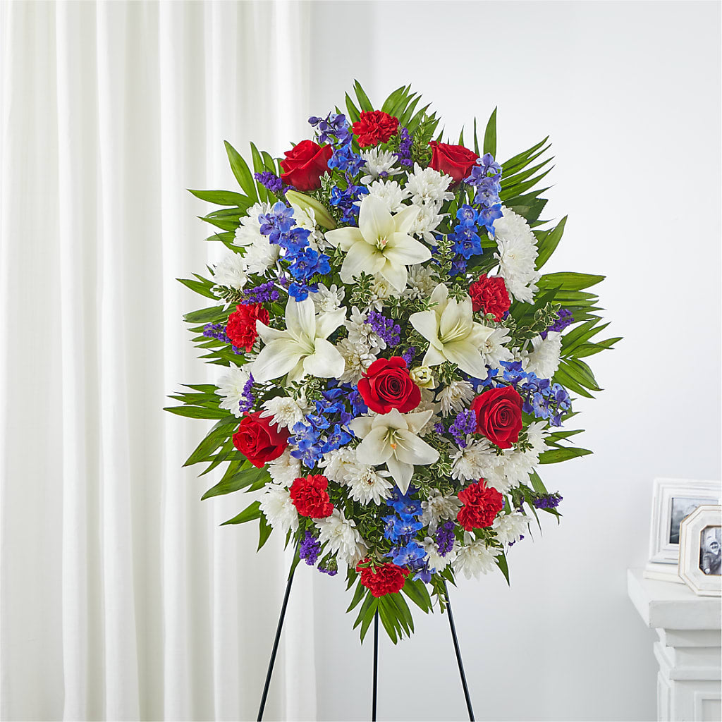 Cherished Service Standing Spray – Vidor Florist, Vidor TX