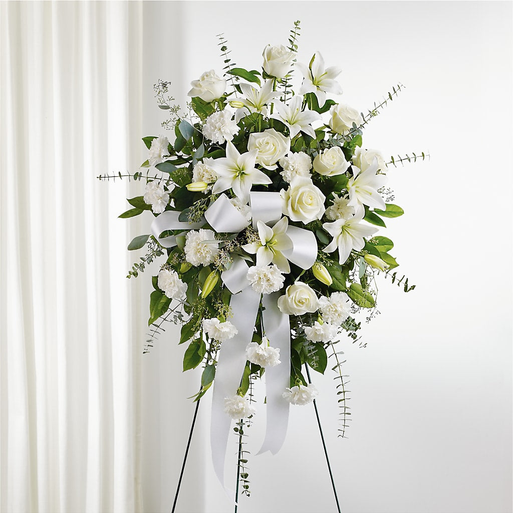 With Care Standing Spray – Vidor Florist, Vidor TX