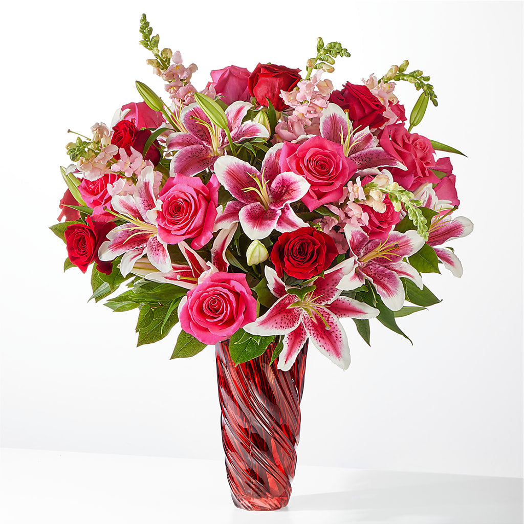 Always You Bouquet with Luxe Swirl Vase – Vidor Florist, Vidor TX