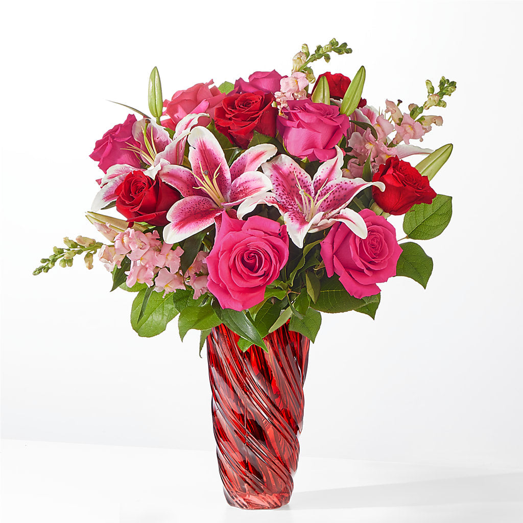 Always You Bouquet with Luxe Swirl Vase – Vidor Florist, Vidor TX