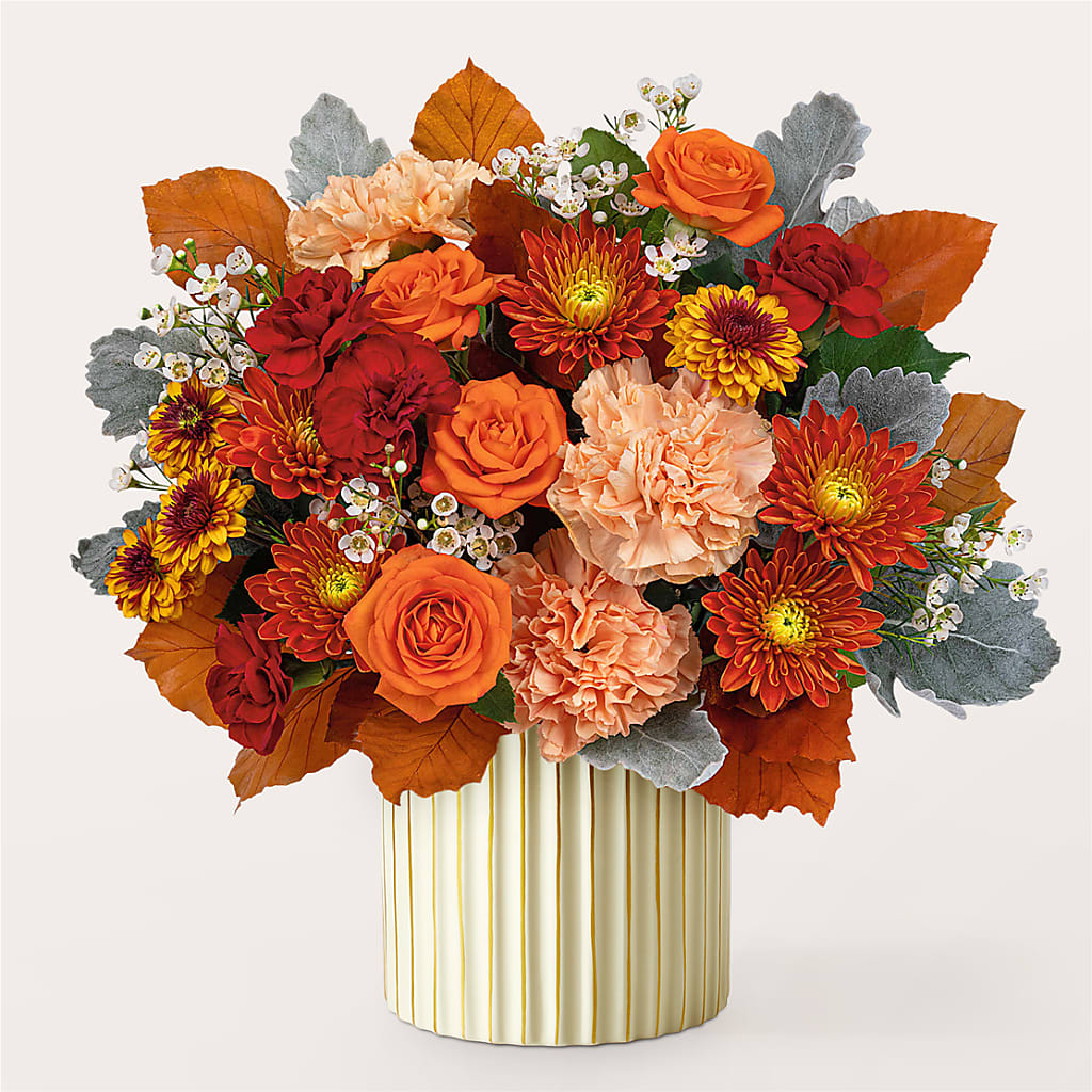 Merlot Bouquet with Ivory Vase – Vidor Florist, Vidor TX