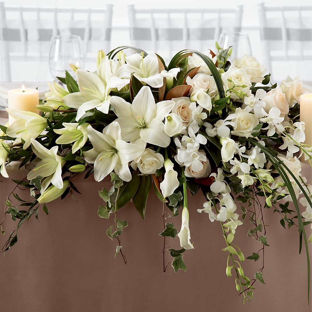 White Linen Arrangement – Vidor Florist, Vidor TX