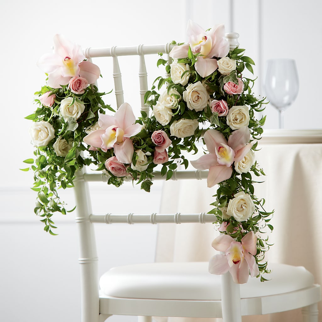 Orchid Rose Chair Décor – Vidor Florist, Vidor TX