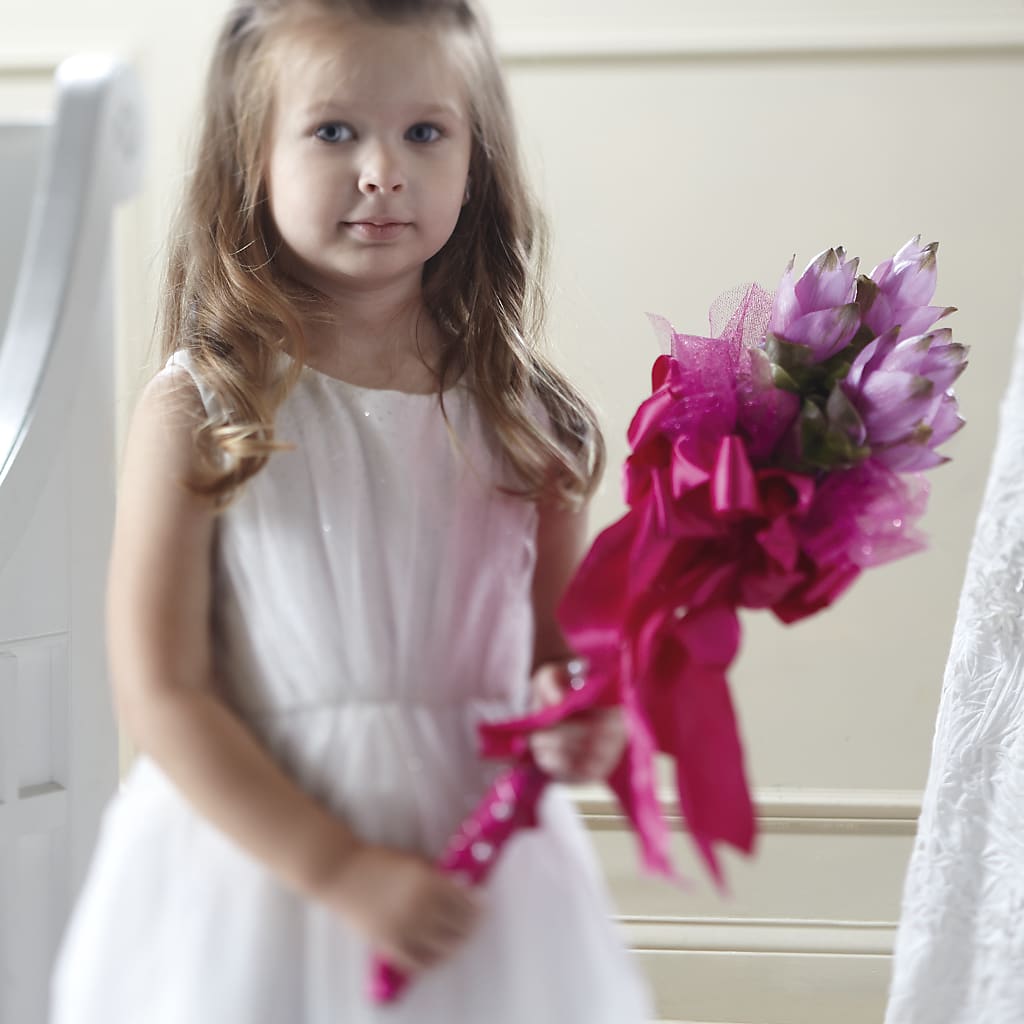 Sparkle Pink Flower Girl Bouquet – Vidor Florist, Vidor TX