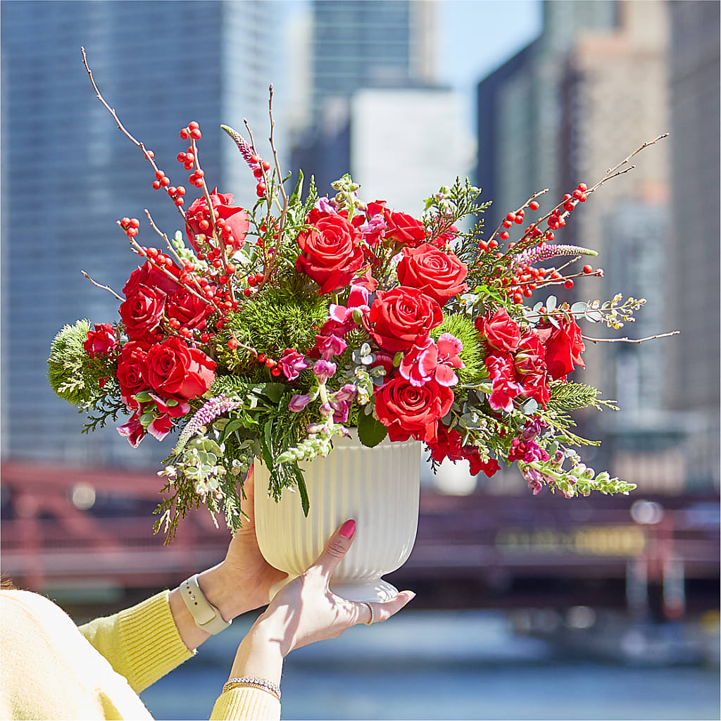 Big Red Bow Bouquet –  Vidor Florist, Vidor TX