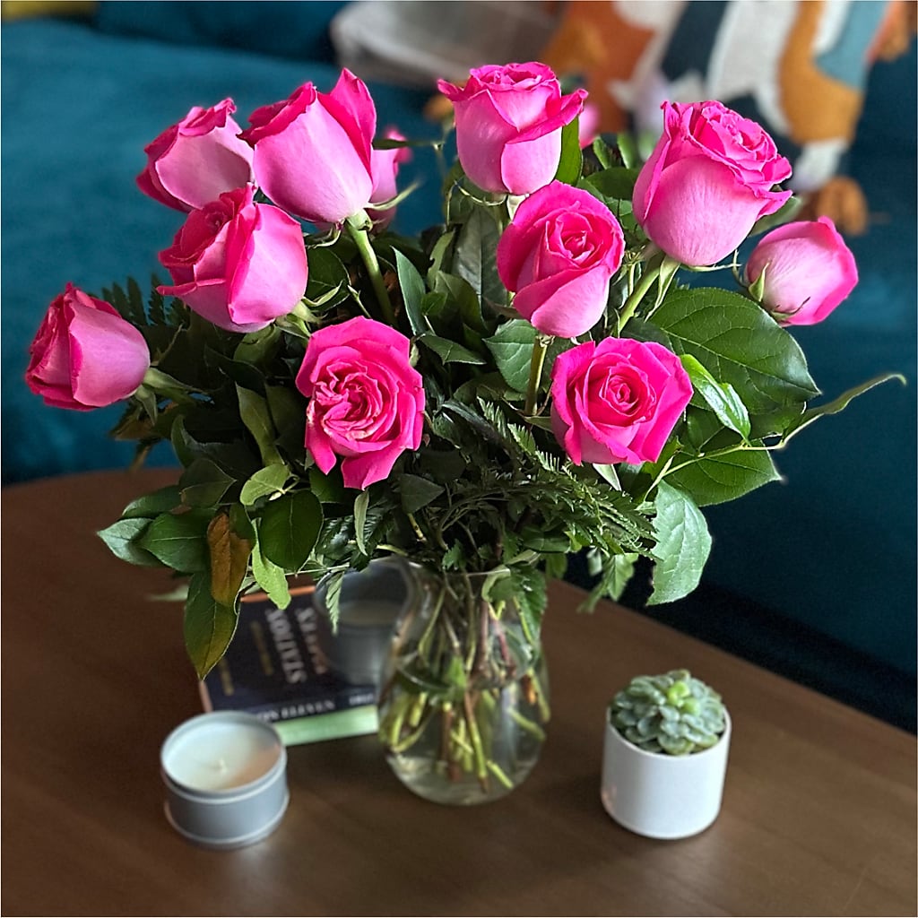 Long Stem Pink Rose Bouquet –  Vidor Florist, Vidor TX