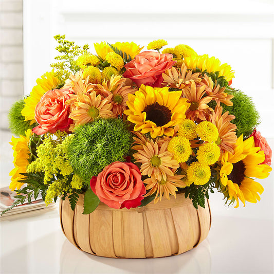 Harvest Sunflower Basket – VIDOR FLORIST, Vidor TX