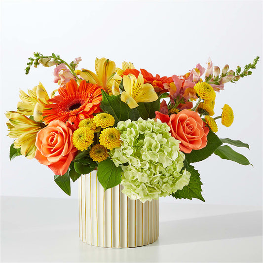 Autumn Sunshine Bouquet with Ivory Vase –  Vidor Florist, Vidor TX