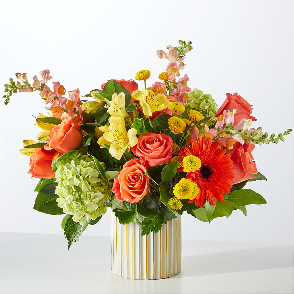 Autumn Sunshine Bouquet with Ivory Vase –  Vidor Florist, Vidor TX