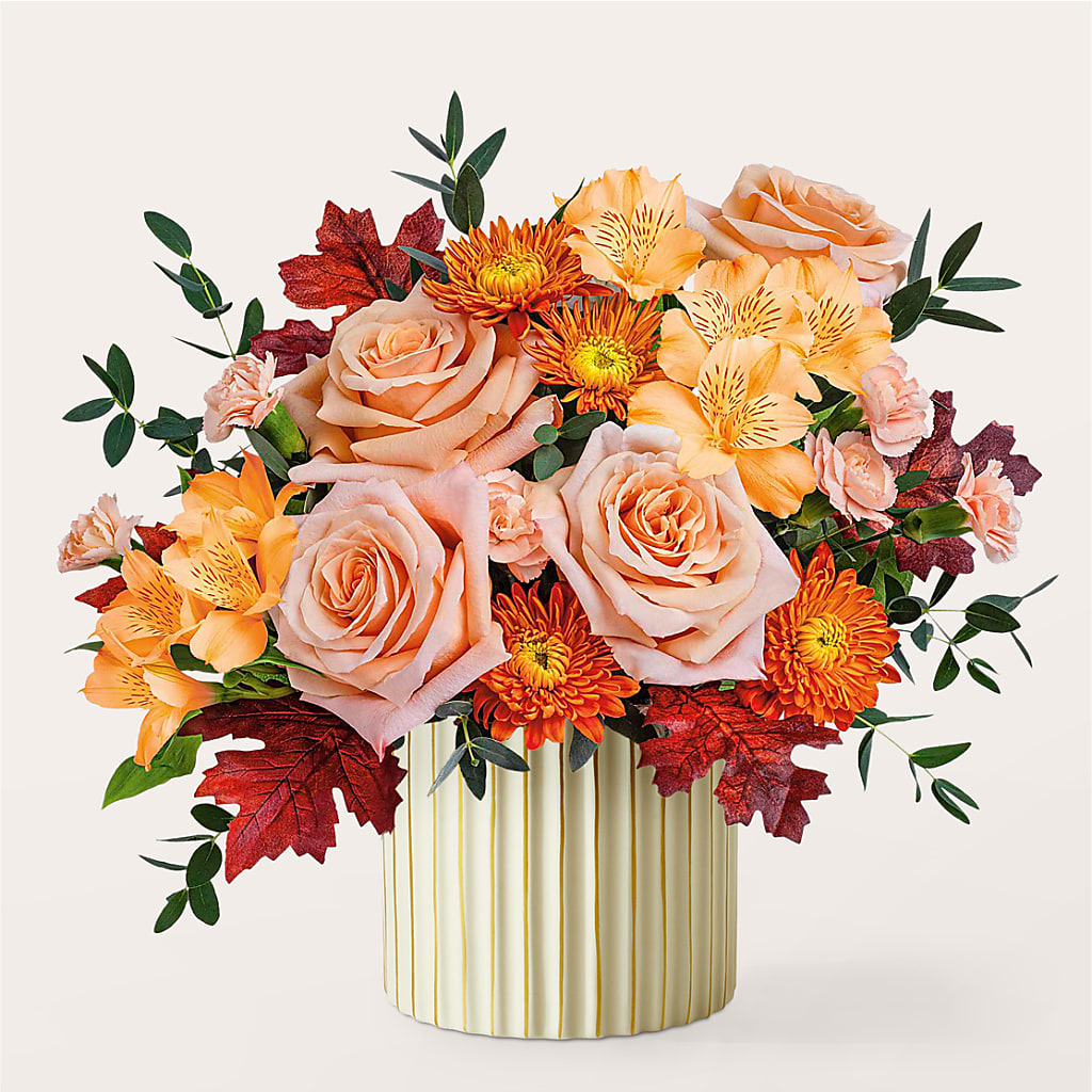 Spiced Latte Bouquet with Ivory Vase –  Vidor Florist, Vidor TX