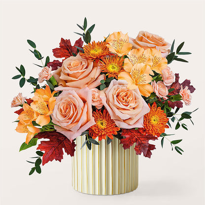 Spiced Latte Bouquet with Ivory Vase –  Vidor Florist, Vidor TX