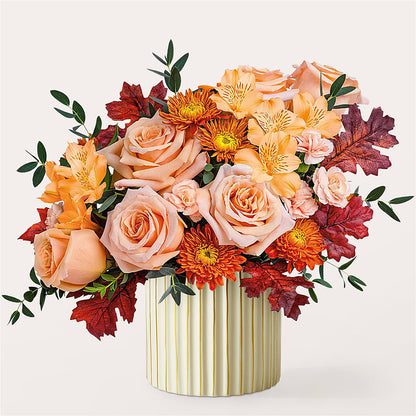 Spiced Latte Bouquet with Ivory Vase –  Vidor Florist, Vidor TX