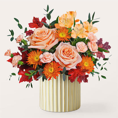 Spiced Latte Bouquet with Ivory Vase –  Vidor Florist, Vidor TX