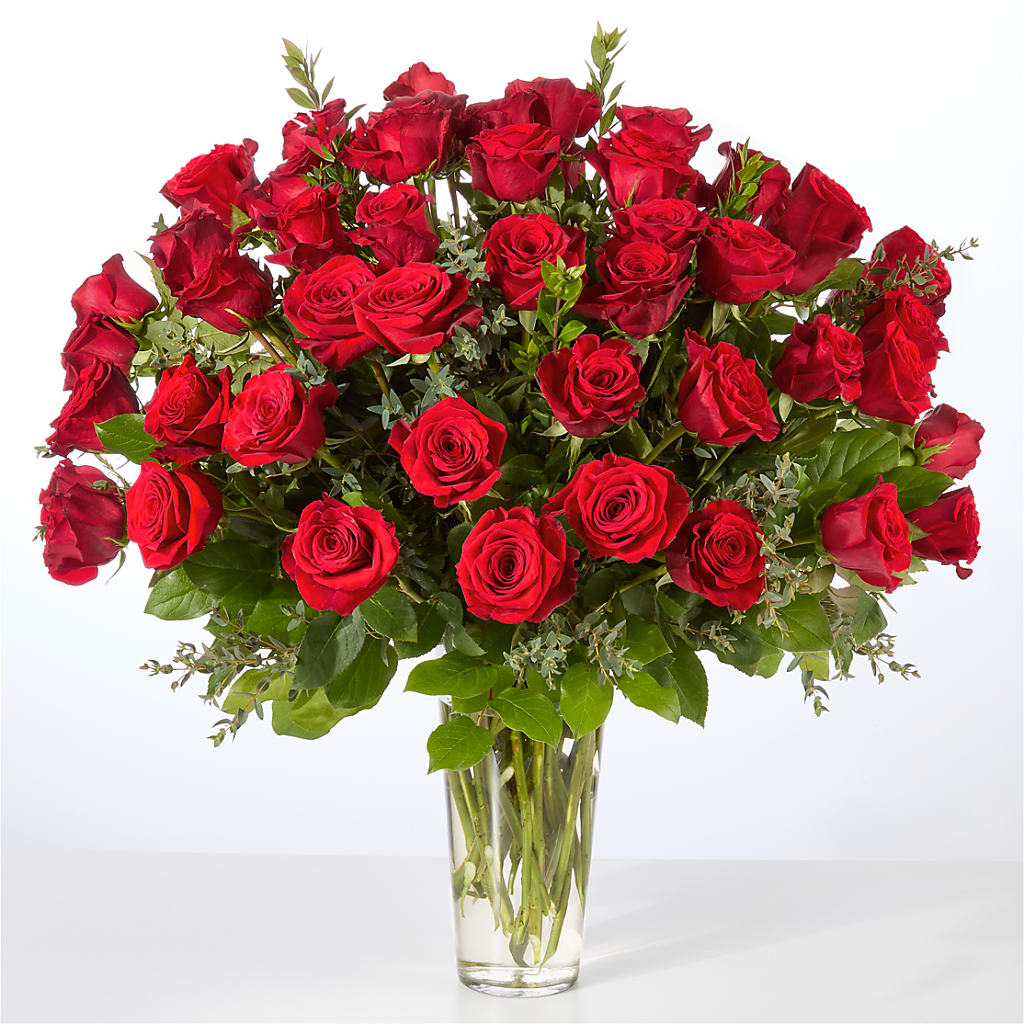 Forever Yours Fifty Stem Red Rose Bouquet –  Vidor Florist, Vidor TX